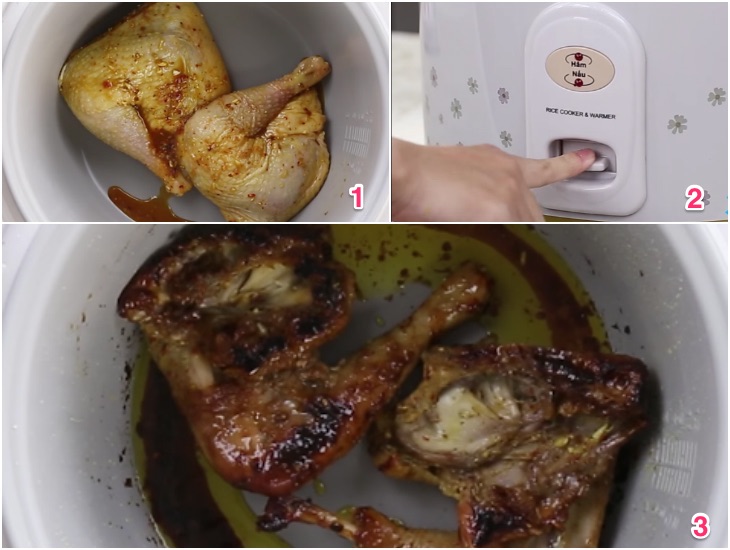 nướng gà bằng nồi cơm điện nướng gà bằng nồi cơm điện