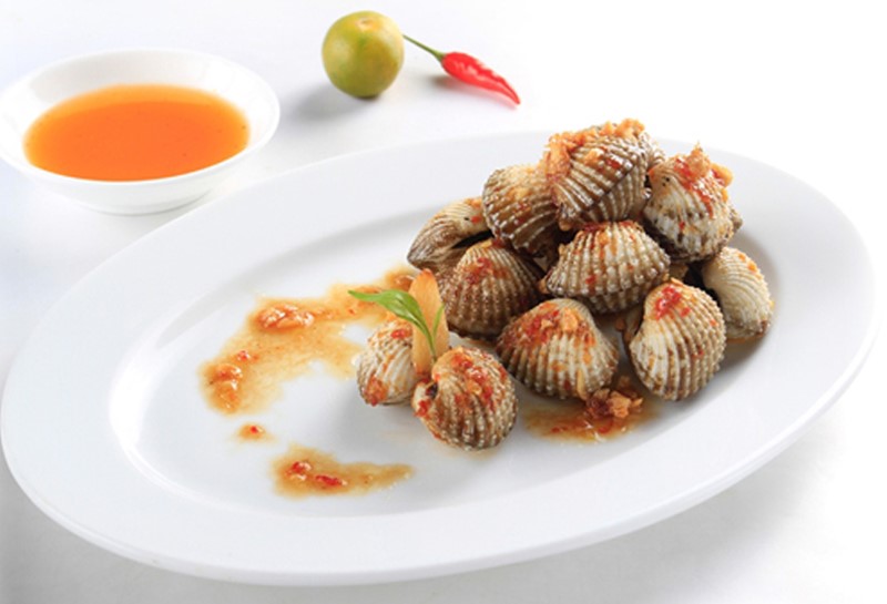 Món sò huyết rang muối ngon mê li Món sò huyết rang muối ngon mê li
