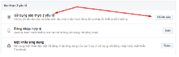Chọn sử dụng xác thực 2 yếu tố Chọn sử dụng xác thực 2 yếu tố