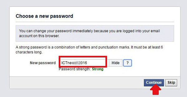 Nhập mật khẩu mới để hoàn tất