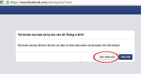 Đăng xuất để hoàn tất việc xoá tài khoản Facebook Đăng xuất để hoàn tất việc xoá tài khoản Facebook