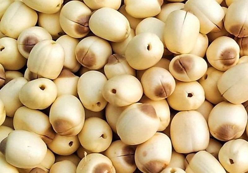 Hạt sen được loại bỏ tâm để làm mứt không bị đắng Hạt sen được loại bỏ tâm để làm mứt không bị đắng