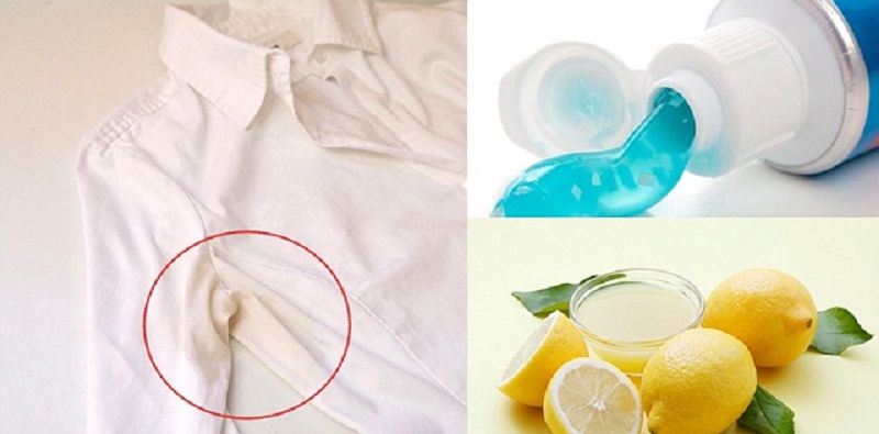 Cách tẩy vết ố vàng trên nách áo với chanh và kem đánh răng