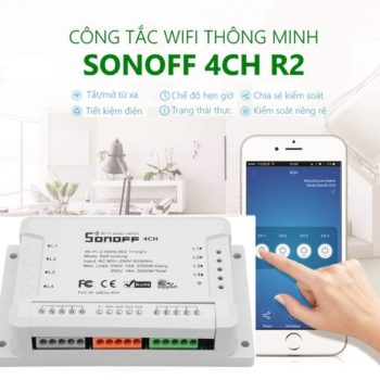 Công tắc đèn điện tử Sonoff 4CH R2
