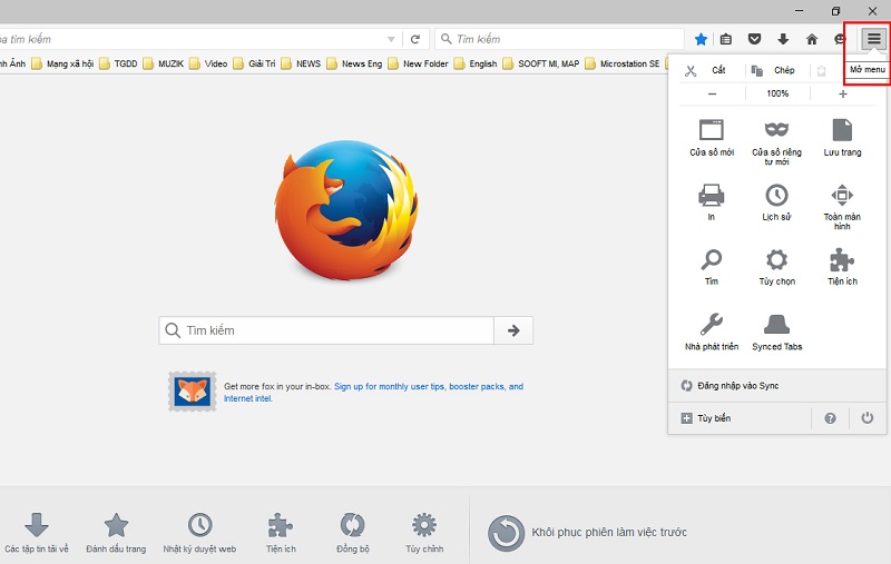 Cách xóa lịch sử trên máy tính trình duyệt Firefox