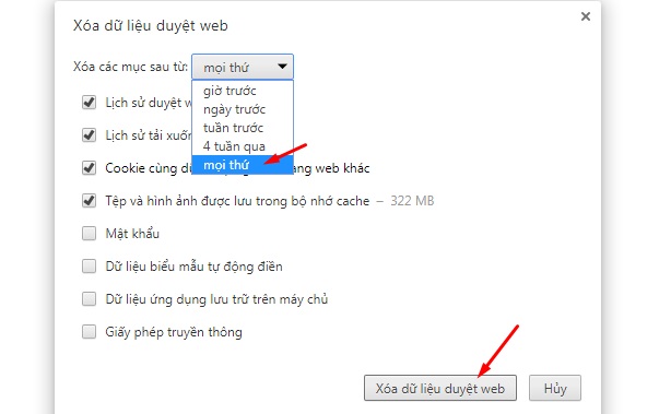 Cách xóa lịch sử trên máy tính trình duyệt Chrome