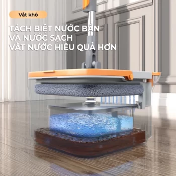 Bộ cây lau nhà ZOLELE M16 360 độ tự vắt 2 ngăn tách riêng nước bẩn