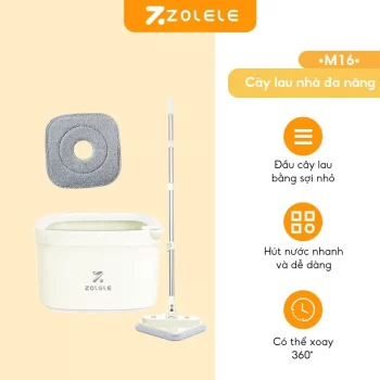Bộ cây lau nhà ZOLELE M16 360 độ tự vắt 2 ngăn tách riêng nước bẩn