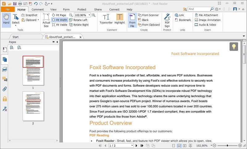 Đọc file PDF với phần mềm Foxit Reader