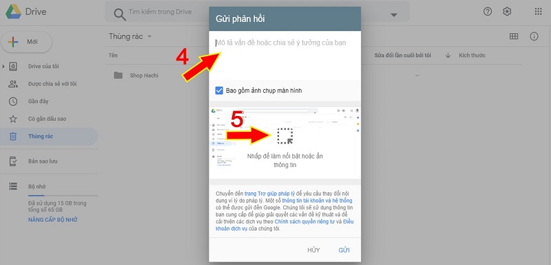 Cách khôi phục file đã xóa vĩnh viễn trong Google Drive gửi phản hồi