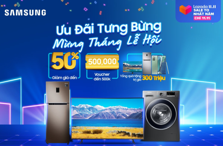 Lazada sale CHẤT ngất 11.11 - Top 12 thương hiệu đình đám bạn không thể bỏ qua 3 Samsung sale tưng bừng 11.11