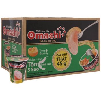Ly mì khoai tây Omachi tôm chua cay có cây thịt thật 112g