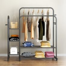 Giá treo quần áo hiện đại thép carbon 2 thanh 5 tầng Vando