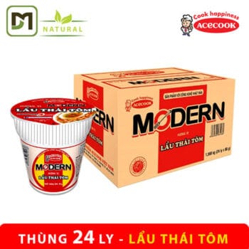 Thùng 24 mì ly Modern hương vị Lẩu Thái Tôm – Acecook