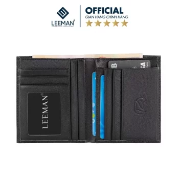  Ví Nam Thiết Kế Nam Tính Da Bò Nappa LEEMAN