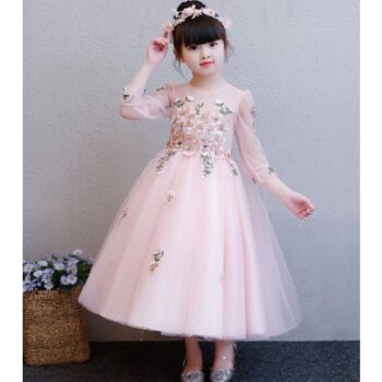 Váy công chúa cao cấp thêu hoa hồng DBG011