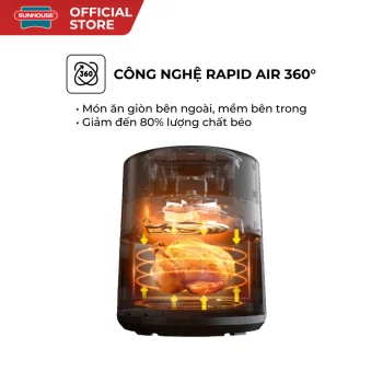 Nồi chiên không dầu 6.5L SUNHOUSE SHD4030 Nồi chiên không dầu 6.5L SUNHOUSE SHD4030