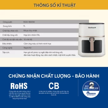 Nồi Chiên Không Dầu BlueStone AFB-5857 – 7L