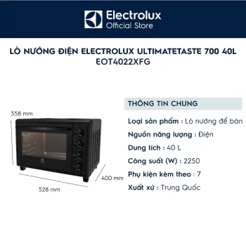 Lò nướng kết hợp chiên không dầu Electrolux UltimateTaste 700 40L – EOT4022XFG